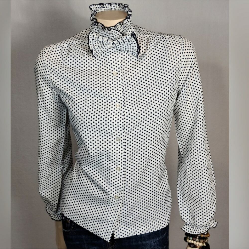 Vintage 60's Rhoda Lee Polka Dot Button Down